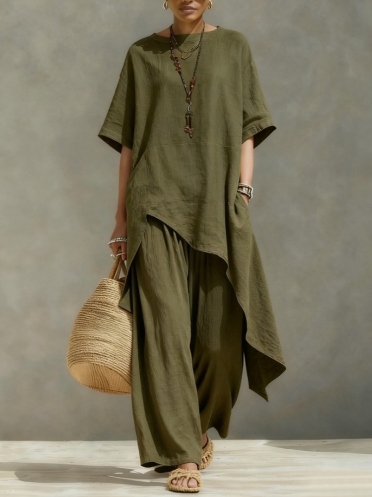 Women Cotton Linen Pant Sets 2 - Linen Pant Wide recension och pris