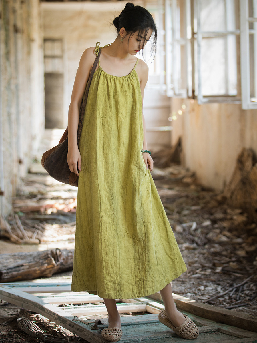 New Chinese Style High End Hem - Linen Dress Wrap recension och pris