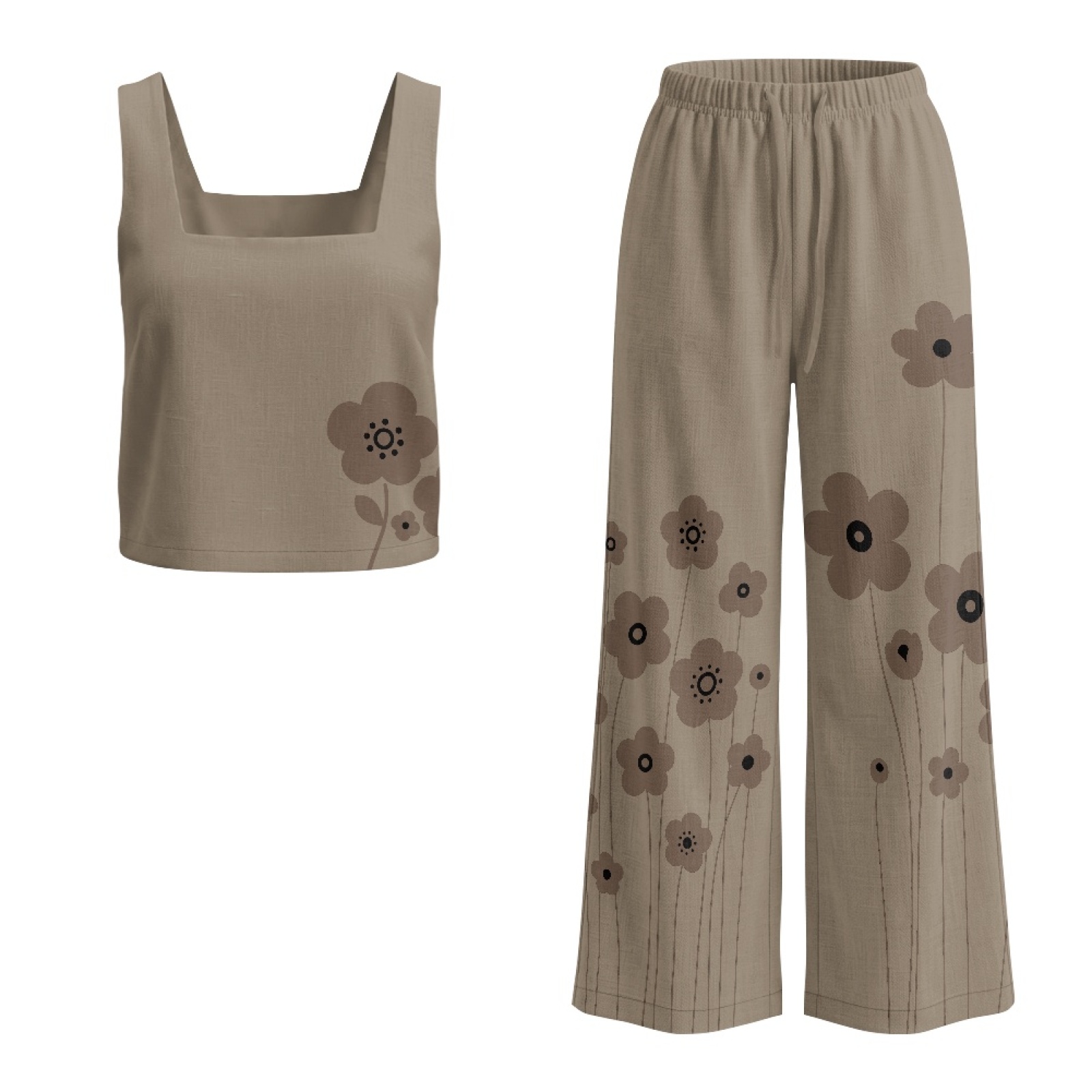 INSTANTARTS Women’s Linen Vest - Linen Pant Wide recension och pris