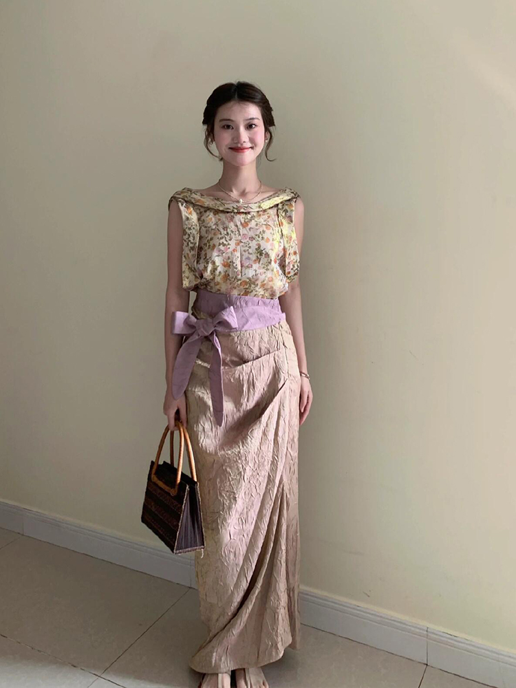 XZY Vintage Floral Sleeveless  - Midi Skirt Floral recension och pris