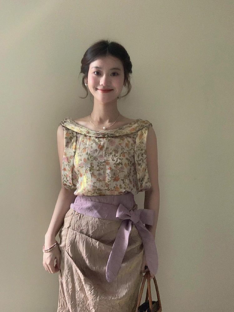 XZY Vintage Floral Sleeveless  - Midi Skirt Floral recension och pris