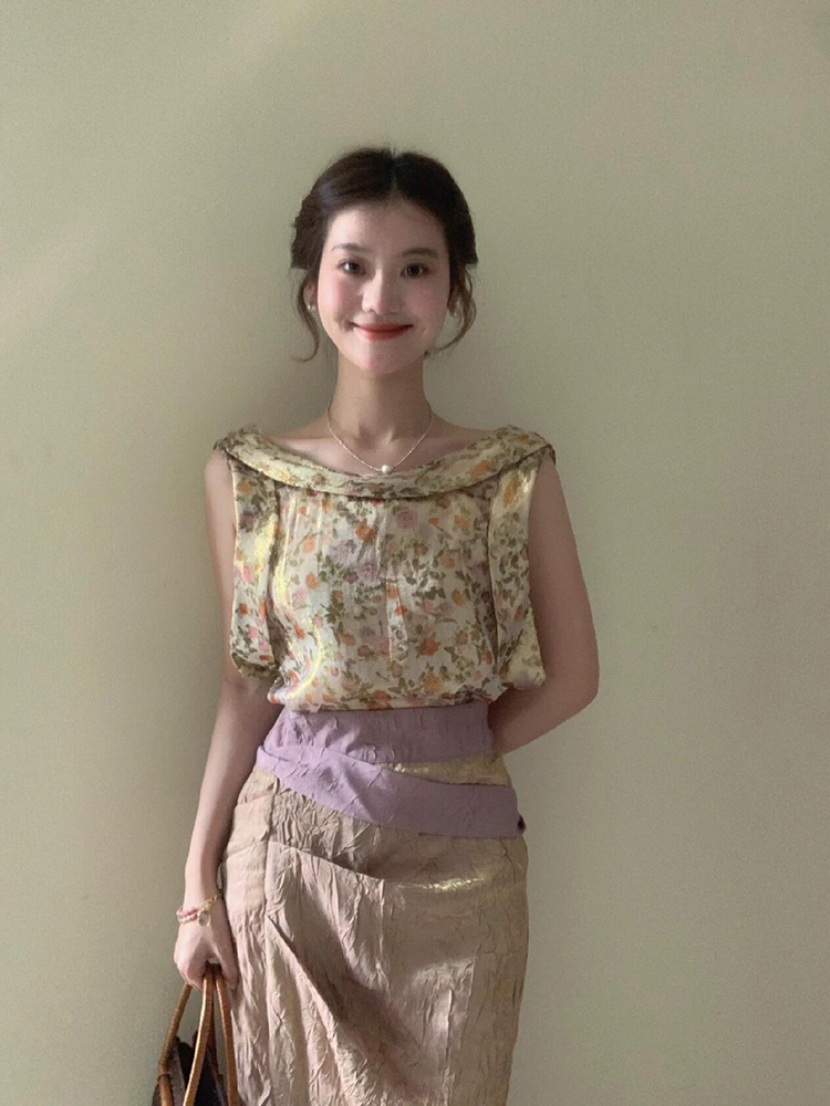 XZY Vintage Floral Sleeveless  - Midi Skirt Floral recension och pris