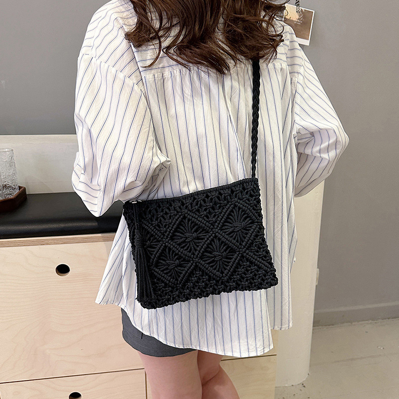 Fashion Woven Hollow Out Shoul - Crochet Bag Raffia recension och pris