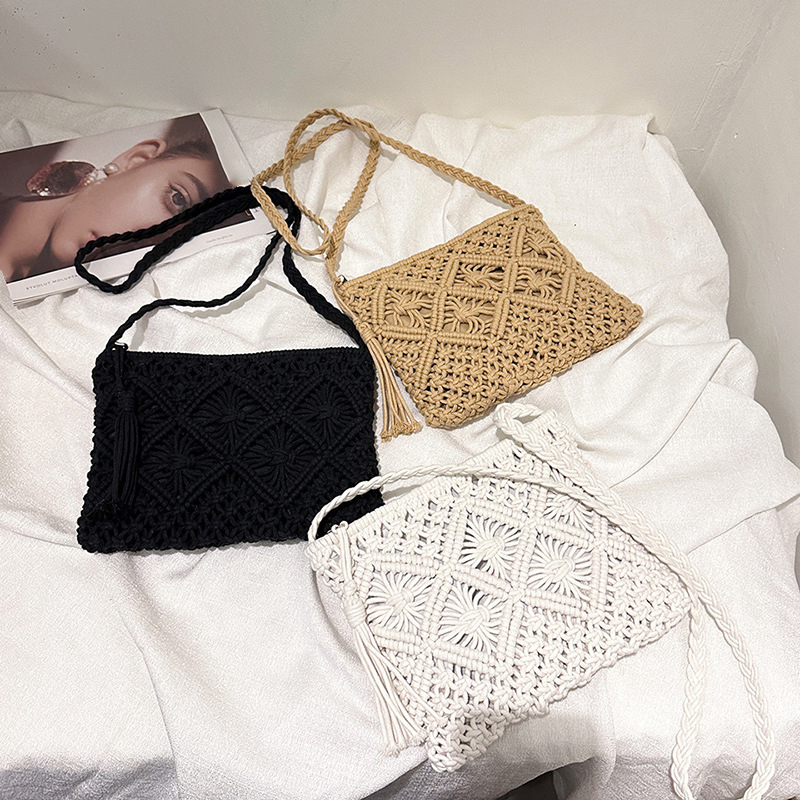 Fashion Woven Hollow Out Shoul - Crochet Bag Raffia recension och pris