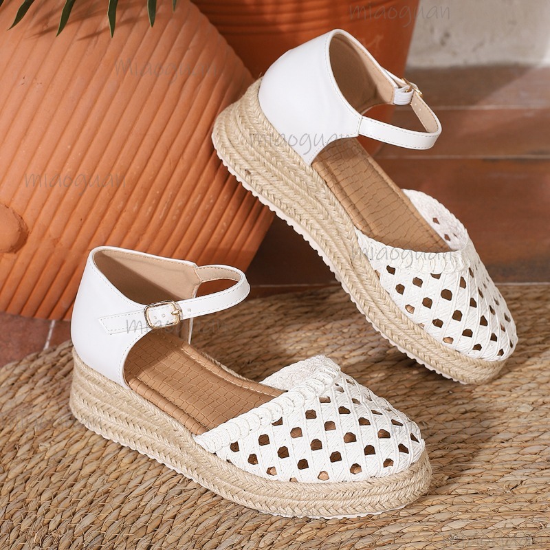Boho Women's Hollow Out Woven  - Wedge Espadrille Women recension och pris