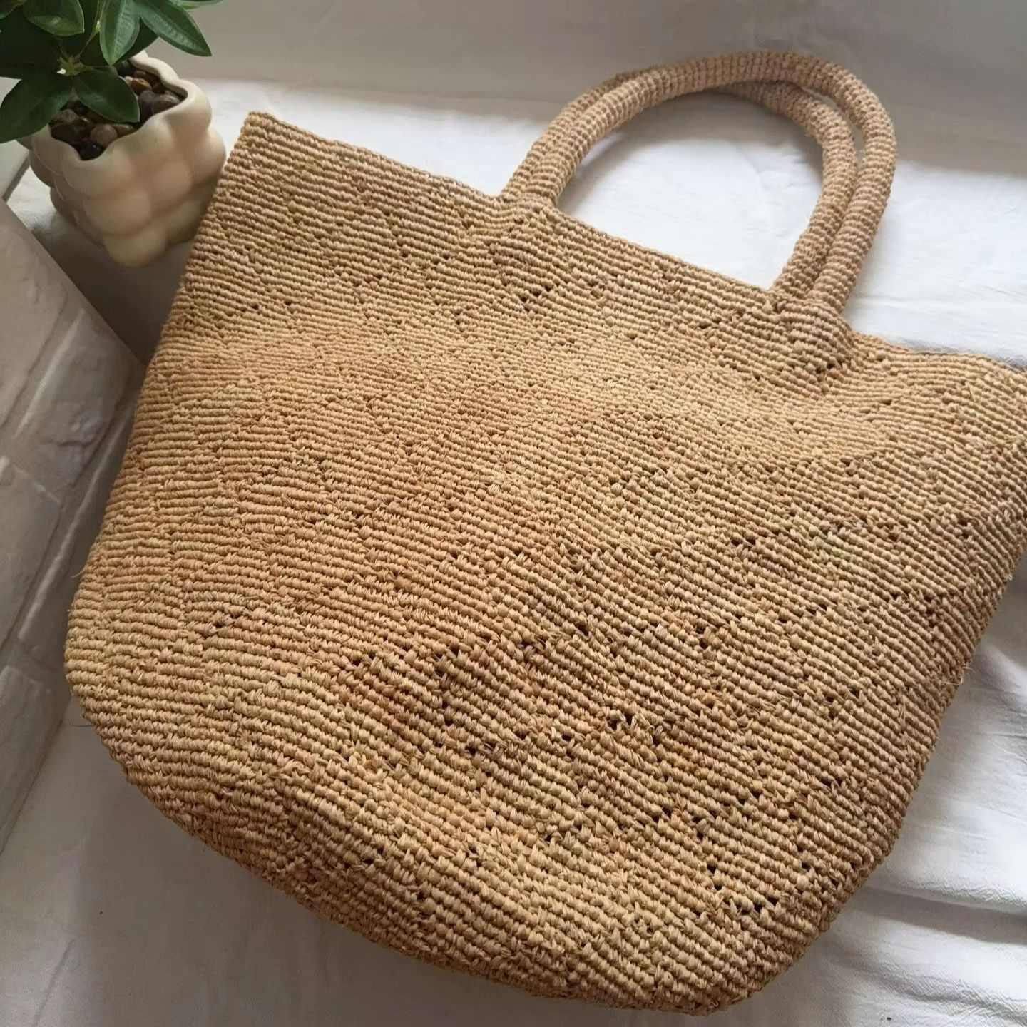 Fashion Style Ins Crochet Hand - Crochet Bag Raffia recension och pris
