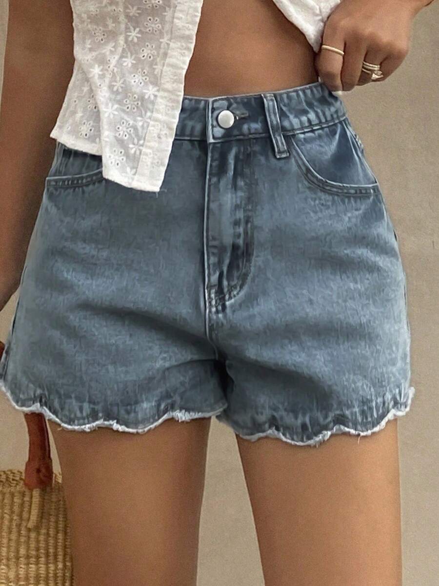 Women Loose Casual Denim Short - Shorts Denim Frayed recension och pris
