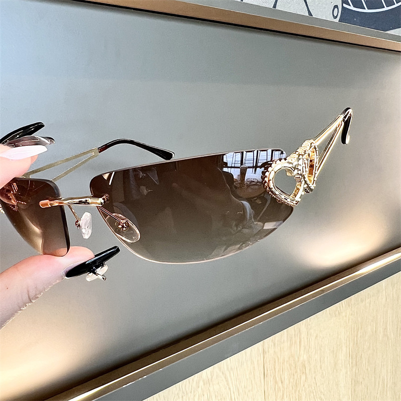 New Oval Cat Eye Frameless Mer - Sunglasses Cat Eye recension och pris