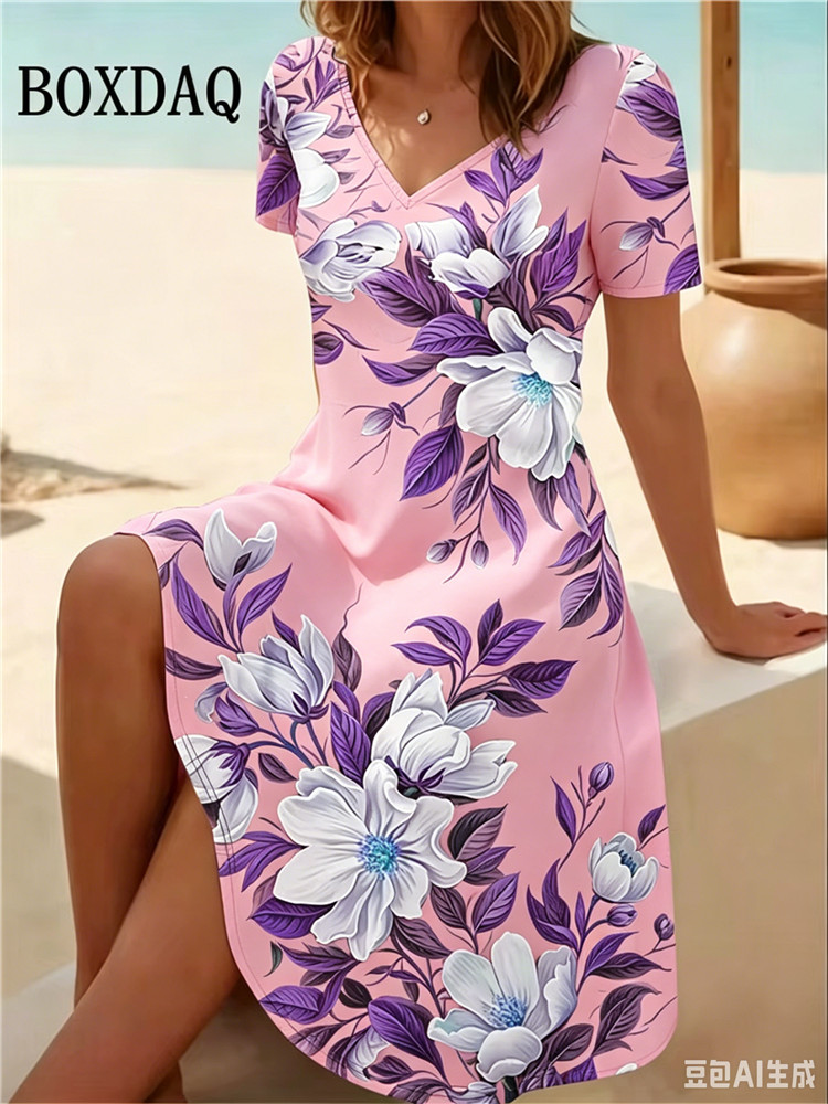 6XL Plus Size Women Dresses Su - Romper Floral Print recension och pris