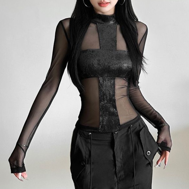 American Style Mesh Long Sleev - Blouse Off Shoulder recension och pris