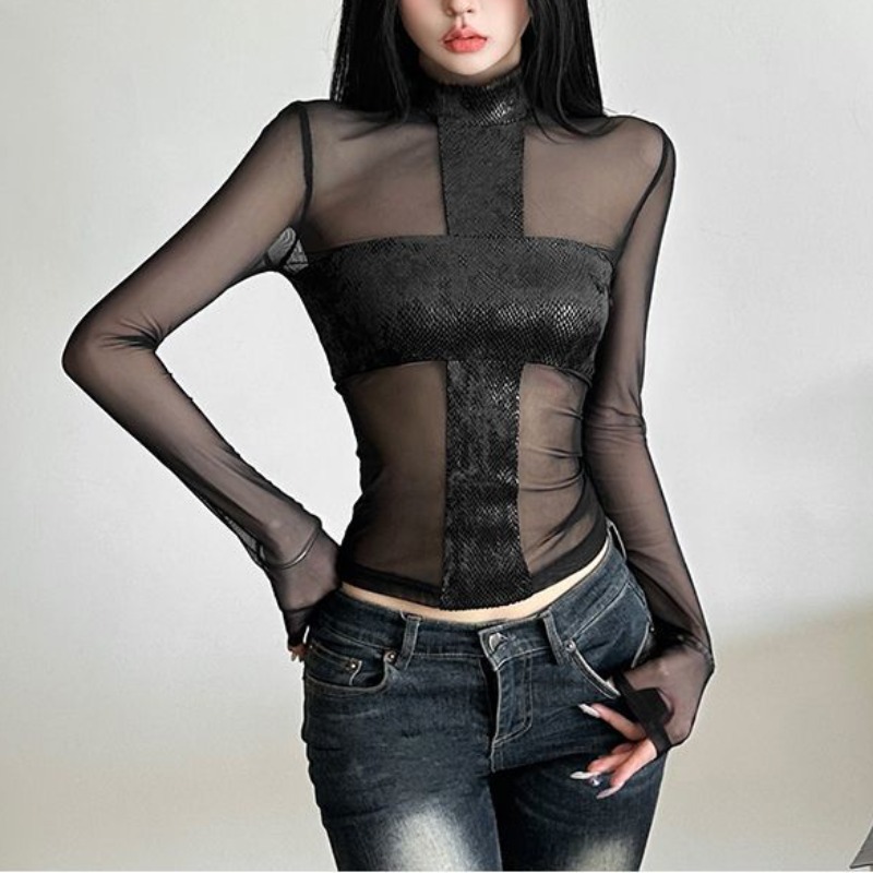 American Style Mesh Long Sleev - Blouse Off Shoulder recension och pris