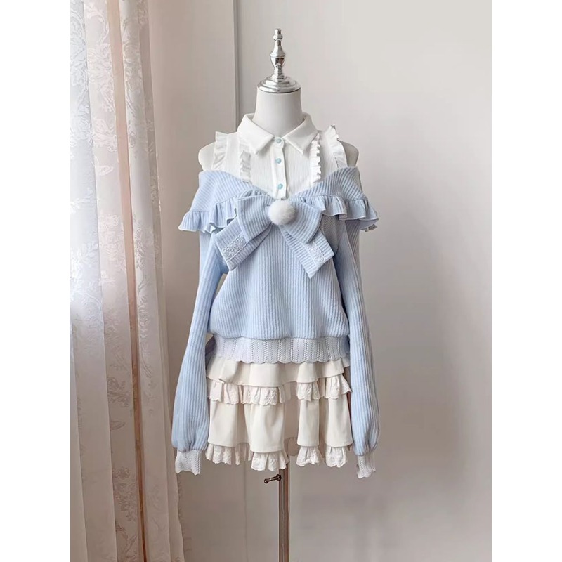 Kawaii Soft Girl Lolita 2 Piec - Blouse Off Shoulder recension och pris