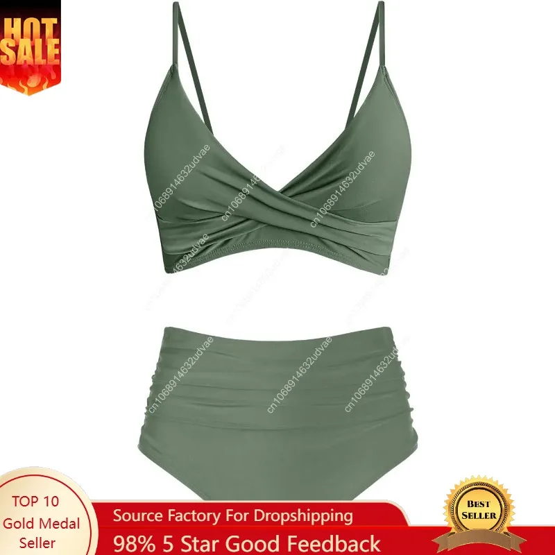 Women's High Waisted Bikini Se - Swimsuit Bikini Ruched recension och pris