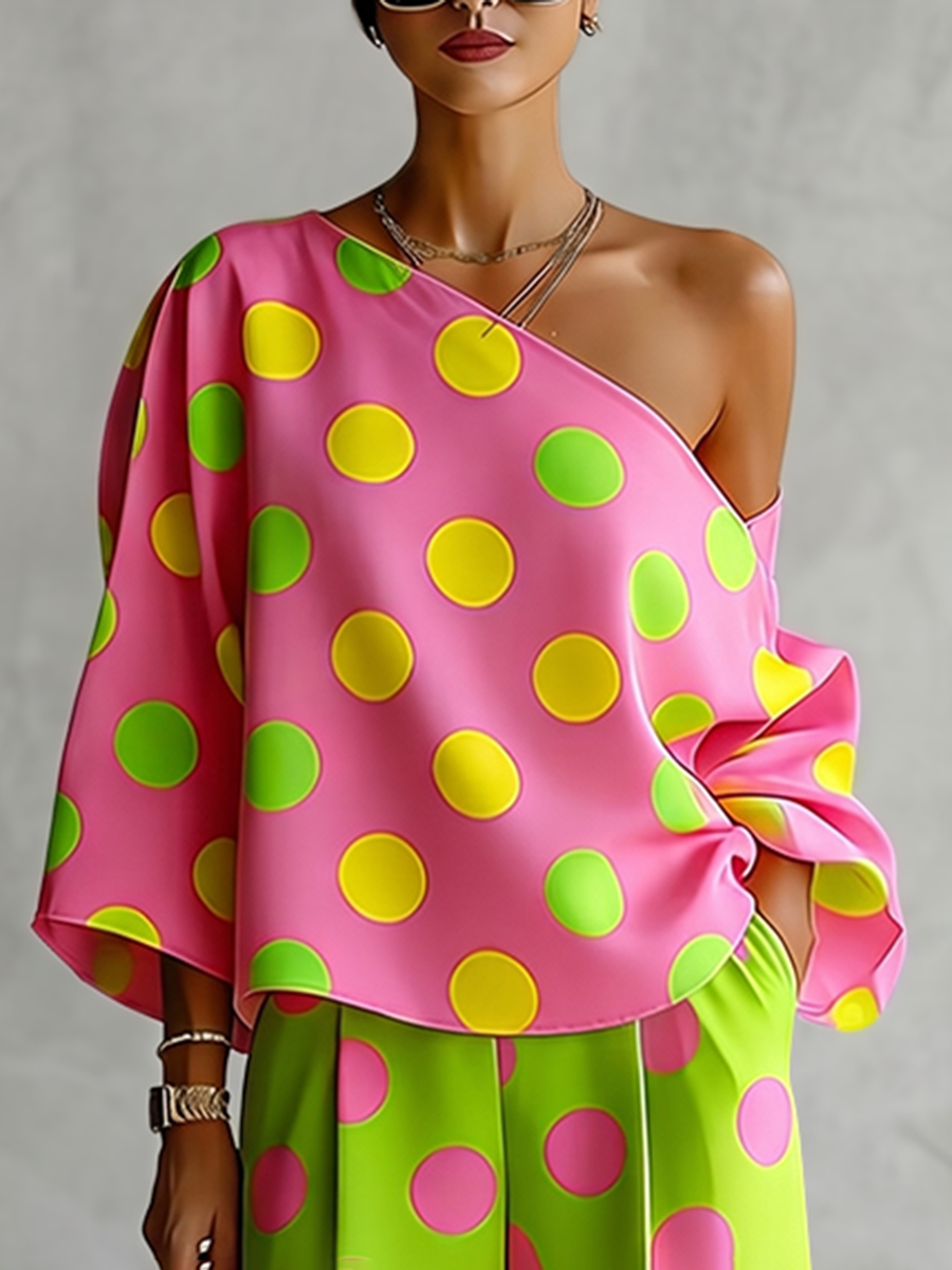 Missuoo Women's Polka Dot 2 Pi - Blouse Off Shoulder recension och pris