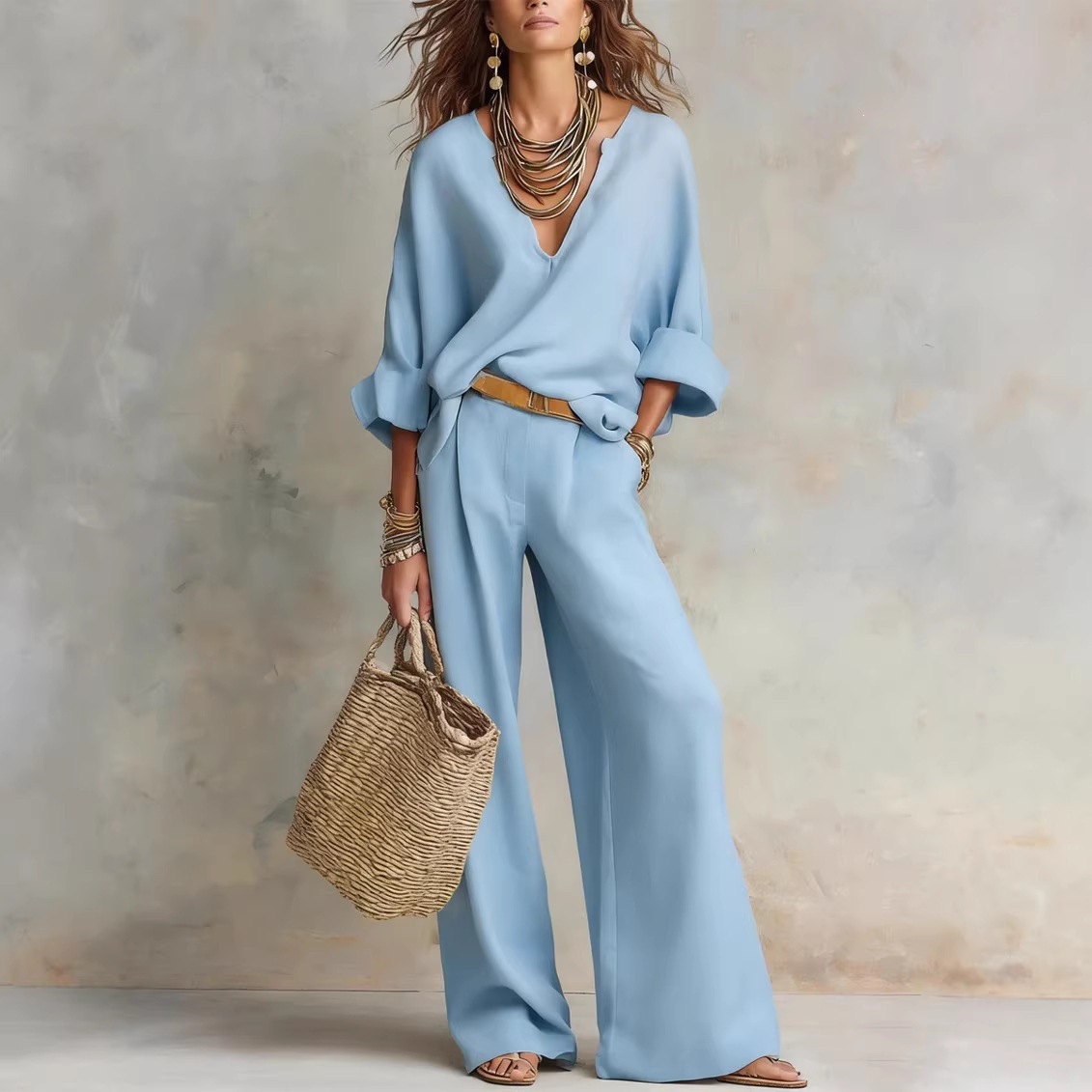 Vintage Women Simple Casual Pu - Linen Pant Wide recension och pris