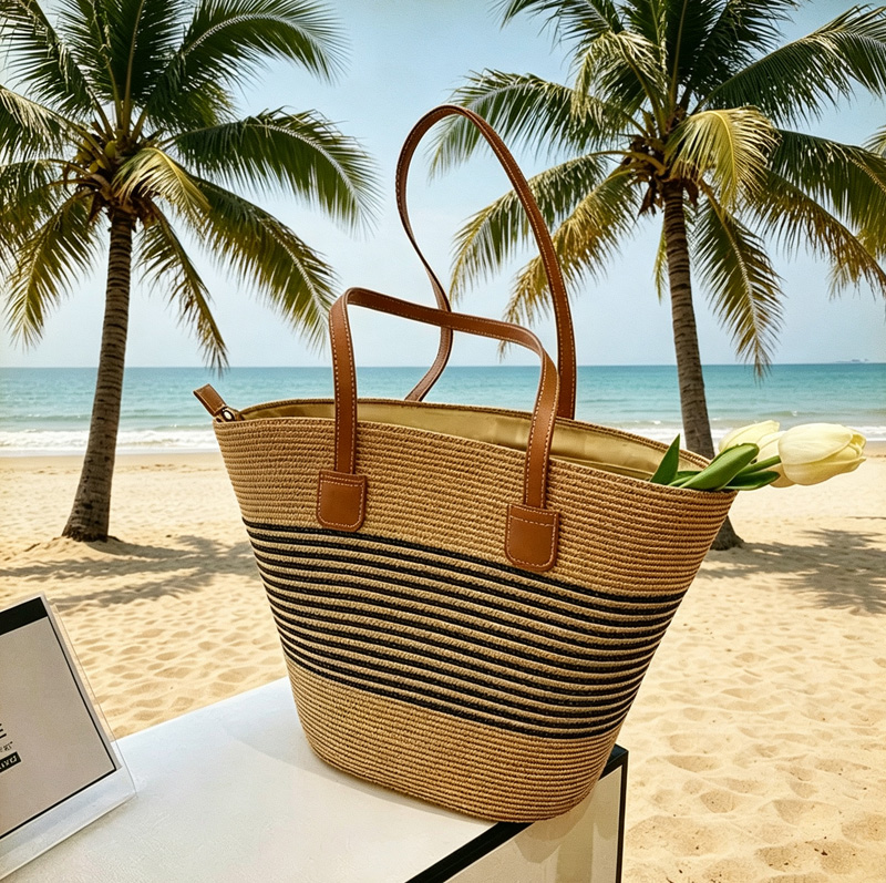 CLAREGQI  Women's Striped Stra - Tote Bag Beach recension och pris