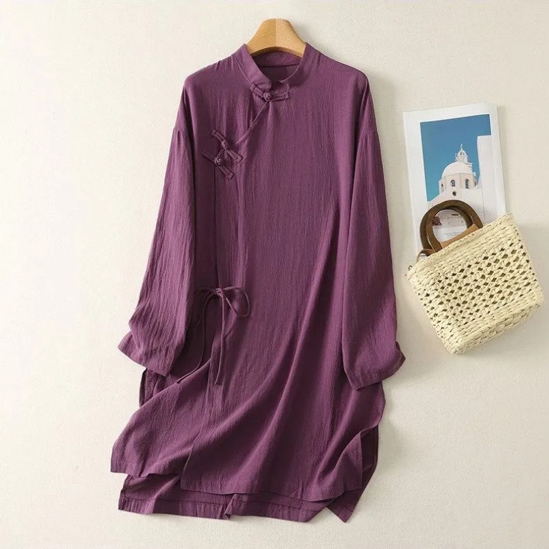 Women's Chinese Style Frog But - Linen Dress Wrap recension och pris
