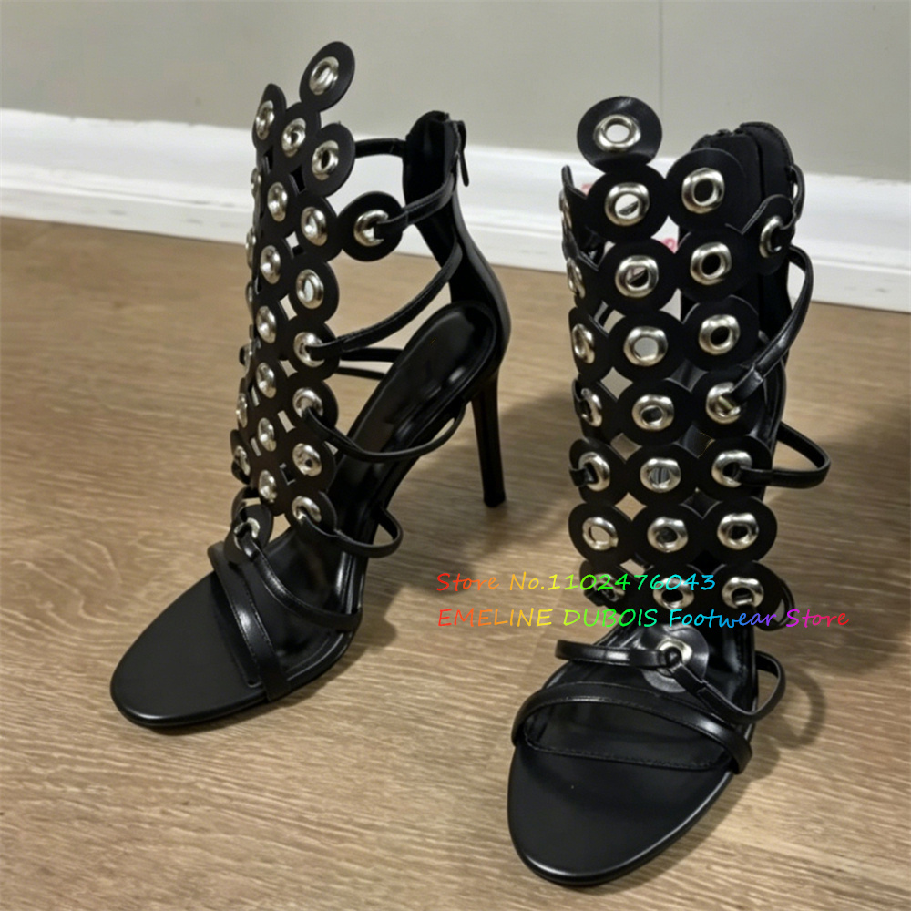 Gold Metal Circle Decor High H - Sandal Strappy Heeled recension och pris