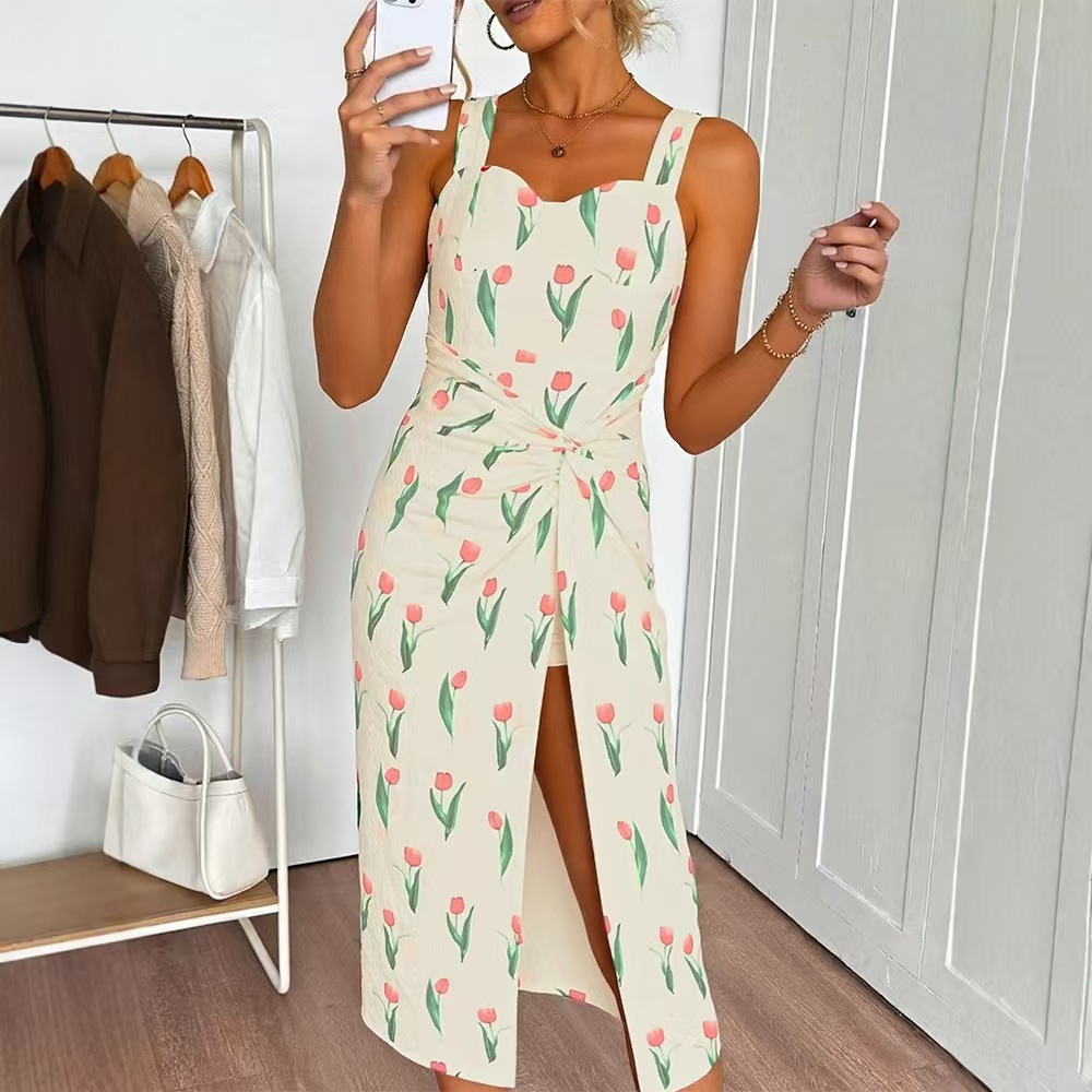 Fashionable Floral Print Crop  - Midi Skirt Floral recension och pris