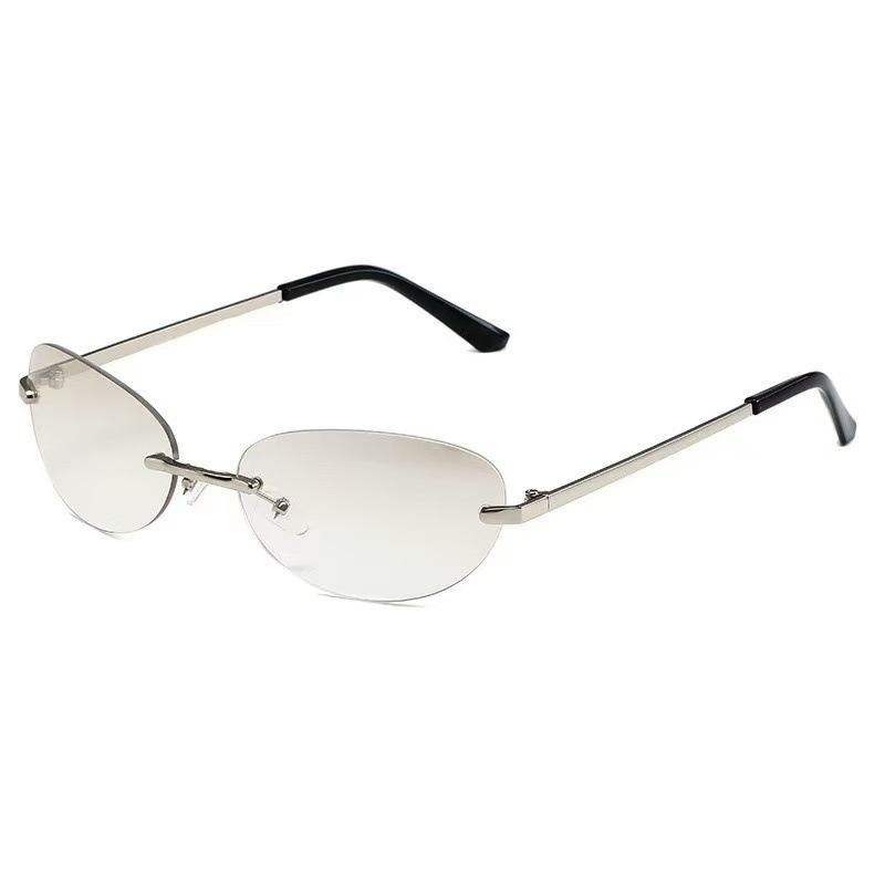 Rimless  Oval Sun Glasses for  - Sunglasses Cat Eye recension och pris